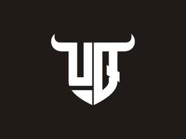 design inicial do logotipo do touro uq. vetor