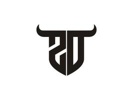design inicial do logotipo do touro zo. vetor