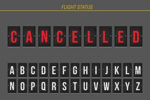 informação de voo cancelada