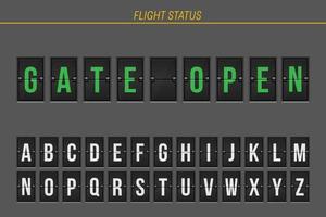 portão de informações de voo aberto vetor