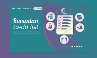 página inicial do ramadã com lista de tarefas pendentes vetor
