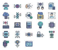 conjunto de ícones de inteligência artificial vetor