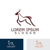 design de ícone de logotipo de antílope ideia de modelo de ilustração simples animal vetor