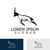 design de ícone de logotipo de antílope ideia de modelo de ilustração simples animal vetor