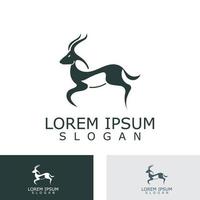 design de ícone de logotipo de antílope ideia de modelo de ilustração simples animal vetor