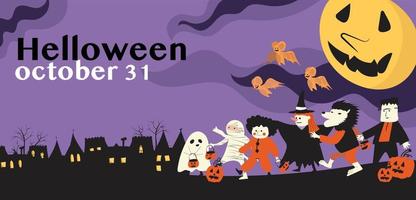 modelo de banner horizontal de halloween vetor