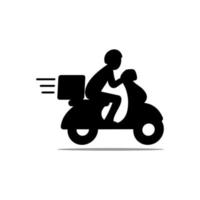 logotipo de moto de entrega e correio vetor