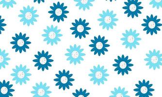 colagem criativa padrão de ilustração de flor azul moderna abstrata única vetor