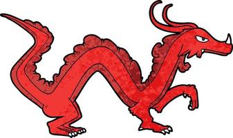 desenho animado dragão vermelho vetor