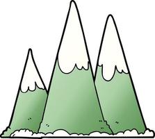 montanhas de neve dos desenhos animados vetor