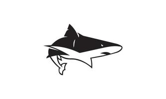 logotipo de tubarão preto simples vetor