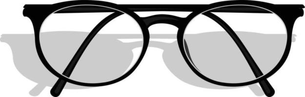 óculos médicos com armação preta usados para obter uma visão correta e não estressante vetor