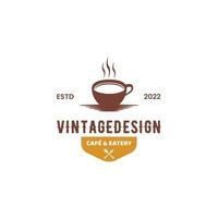 distintivo de emblema de design de logotipo de café vintage vetor