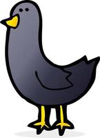desenho animado pássaro preto vetor