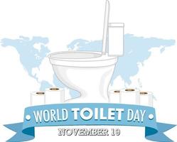 design de texto do dia mundial do banheiro vetor