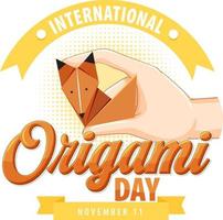 design de banner do dia internacional do origami vetor