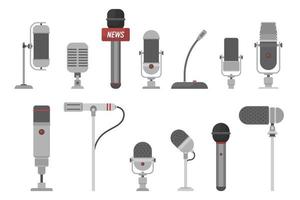 conjunto de microfones diferentes vetor