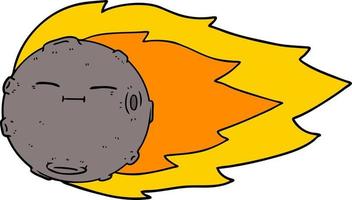 personagem de desenho animado meteorito vetor