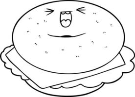 personagem de desenho animado bagel vetor