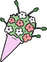flor de buquê de desenho animado vetor