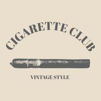 fumar cigarro. ilustração vetorial no estilo de desenho. ilustração de cigarro em estilo vintage gravado. modelo de logotipo vetor