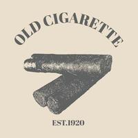 logotipo cruz em negrito cigarro. ilustração vetorial no estilo de desenho. ilustração de cigarro em estilo vintage gravado. design de modelo vetor