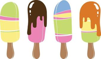 sorvete em estilo abstrato em um fundo branco. comida doce. sorvete multicolorido. sobremesa de verão. alimentos saudáveis frescos. vetor