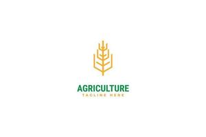 ilustração vetorial de design de logotipo de trigo de agricultura vetor