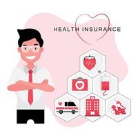 conceito de elementos de seguro de saúde vetor