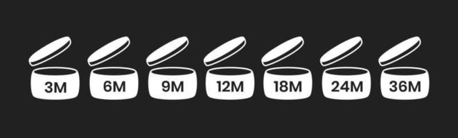 pao, período após o sinal de ícone aberto definir ilustração em vetor design estilo plano isolado no fundo branco.