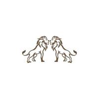 ilustração de design de logotipo de ícone de leão vetor