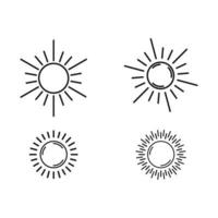 logotipo do sol. ícone de linha do sol. vetor eps 10