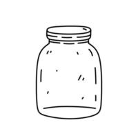 frasco de vidro isolado no fundo branco. ilustração vetorial desenhada à mão em estilo doodle. perfeito para decorações, logotipo, vários designs. vetor