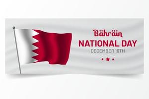 dia nacional do bahrein 16 de dezembro ilustração modelo de banner horizontal vetor