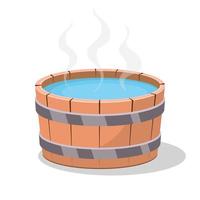 banheira quente de madeira vetor