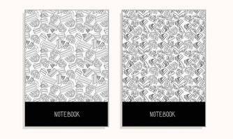 capa para notebook ou qualquer documento com design doce no estilo doodle. ilustração vetorial. vetor