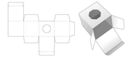 caixa de presente com janela octogonal vetor