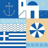 ilustração de fundo santorini vetor