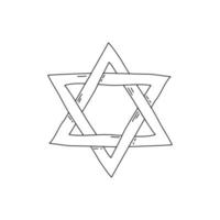 doodle estilo estrela de David símbolo religioso judaico. ilustração vetorial vetor