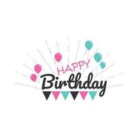 caligrafia letras cartão de feliz aniversário e design vetorial de banner vetor