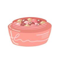 bolas de blush em estilo cartoon. blush compacto desenhado à mão, produto de maquiagem. cosmético decorativo isolado no fundo branco. vetor