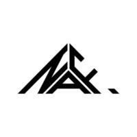 design criativo do logotipo da carta naf com gráfico vetorial, logotipo simples e moderno naf em forma de triângulo. vetor