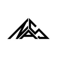 nas letras logotipo design criativo com gráfico vetorial, nas logotipo simples e moderno em forma de triângulo. vetor