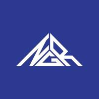 design criativo do logotipo da carta ngr com gráfico vetorial, logotipo simples e moderno ngr em forma de triângulo. vetor