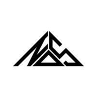 nos letter logo design criativo com gráfico vetorial, nos logotipo simples e moderno em forma de triângulo. vetor
