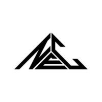 design criativo do logotipo da carta nec com gráfico vetorial, logotipo simples e moderno nec em forma de triângulo. vetor
