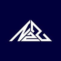 nzz letter logo design criativo com gráfico vetorial, nzz logotipo simples e moderno em forma de triângulo. vetor