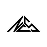 design criativo do logotipo da carta ncs com gráfico vetorial, logotipo simples e moderno ncs em forma de triângulo. vetor