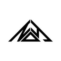 design criativo do logotipo da carta noy com gráfico vetorial, logotipo simples e moderno noy em forma de triângulo. vetor