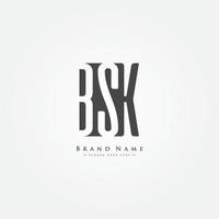 logotipo da letra inicial bsk - logotipo comercial simples para o alfabeto b, s e k vetor